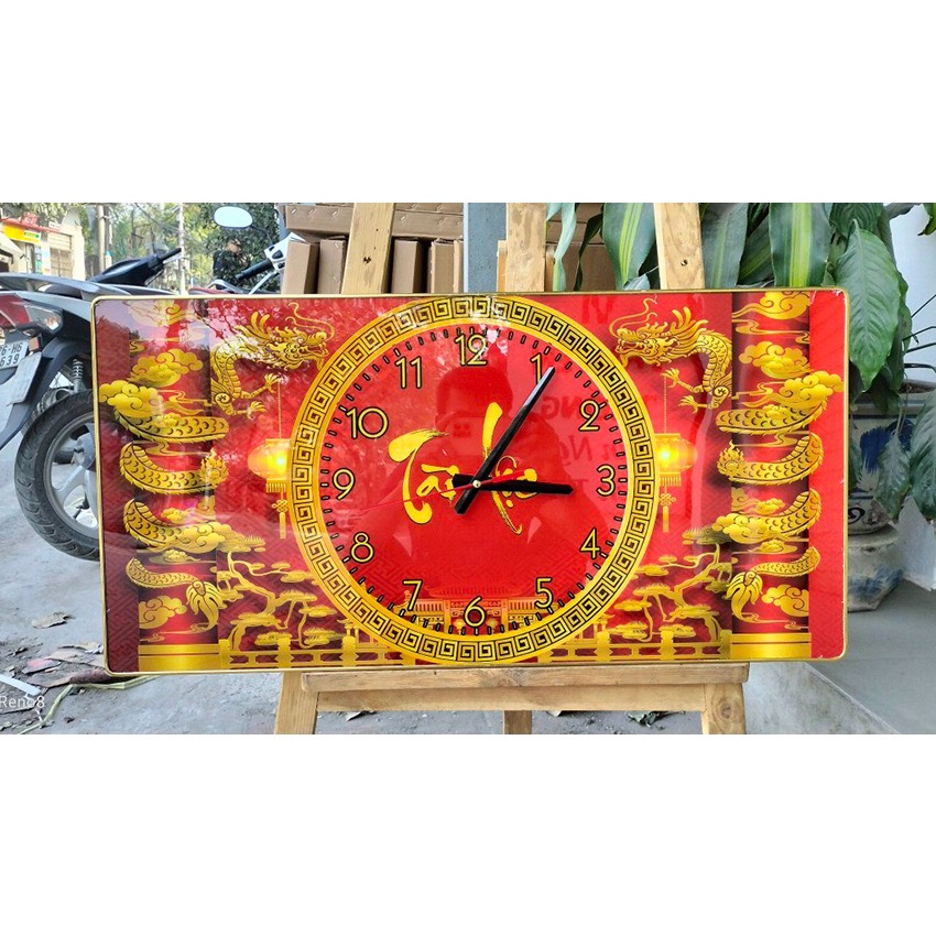 TRANH ĐỒNG HỒ PHONG THUỶ S&Ocirc;NG LONG T&Agrave;I LỘC