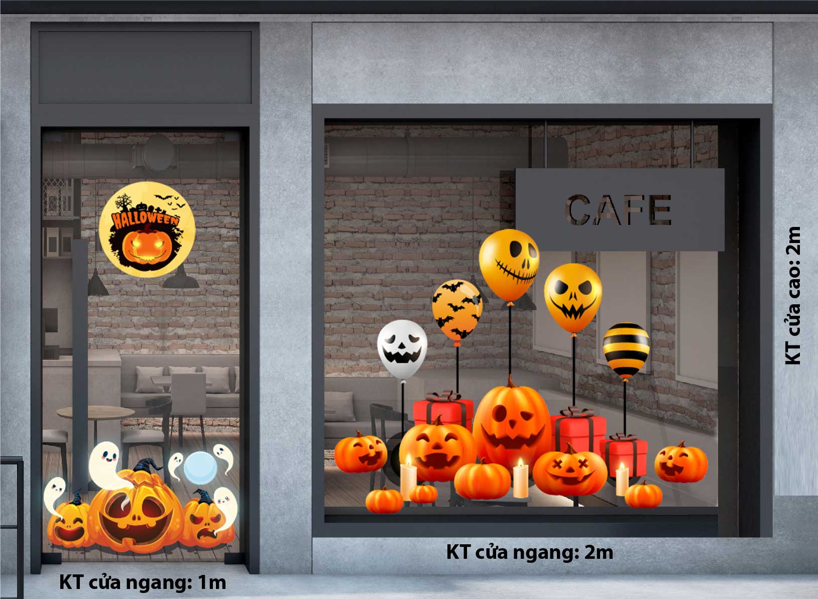 DECAL TRANG TR&Iacute; HALLOWEEN B&Iacute; NG&Ocirc; V&Aacute; C&Aacute;C QU&Aacute; B&Oacute;NG MA QU&Aacute;I