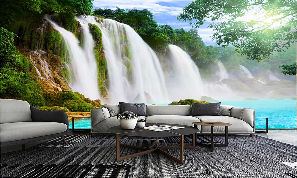 tranh dán tường phong cảnh thác nước