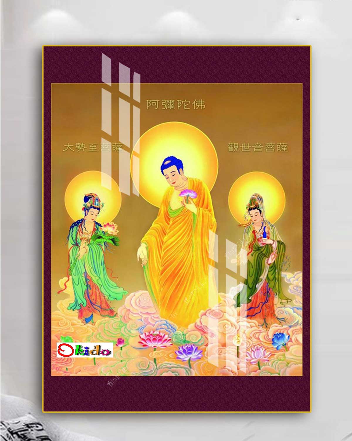 TRANH DÁN TƯỜNG TAM THÁNH PHẬT