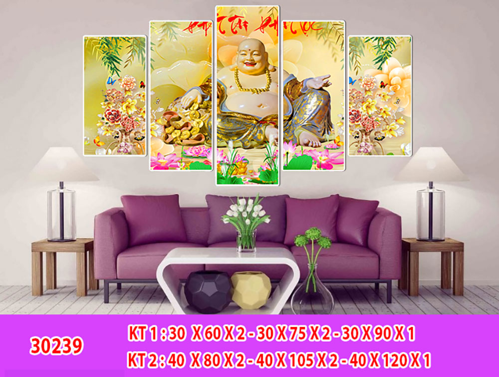 TRANH TREO TƯỜNG PHONG THUỶ PHẬT DI LẶC