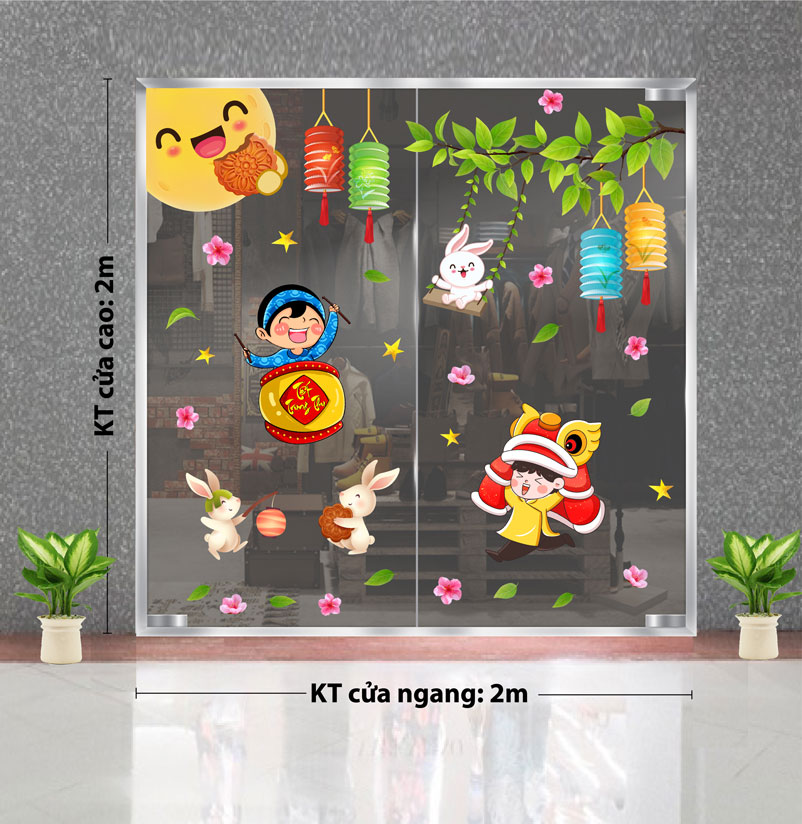 Decal trang trí Trung Thu – Giải pháp trang hoàng không gian rực rỡ