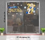 Decal trang trí noel Merry christmas and happy new year 2022