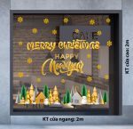 DECAL TRANG TRÍ GIÁNG SINH TUYẾT RƠI TRÊN HÀNG THÔNG MỪNG MERRY CHRISMAST