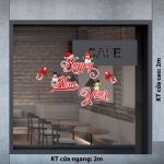 DECAL TRANG TRÍ NOEL CHỮ HAPPY NEW YEAR VÀ NGƯỜI TUYẾT