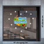 DECAL TRANG TRÍ GIÁNG SINH CHỮ MERRY CHRISTMAS VÀ DÂY THÔNG XANH