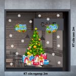 DECAL TRANG TRÍ GIÁNG SINH NĂM MỚI BÊN CÂY THÔNG VÀ SET QUÀ
