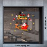 DECAL TRANG TRÍ GIÁNG SINH ÔNG GIÀ NOEL TRÊN XE KÉO VÀ NGƯỜI TUYẾT NHỎ