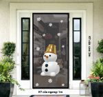 DECAL TRANG TRÍ NOEL NGƯỜI TUYẾT VÀ CHIẾC NÓN VÀNG NGỘ NGHĨNH