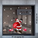 DECAL TRANG TRÍ GIÁNG SINH ÔNG GIÀ NOEL VÀ TÚI QUÀ ĐỎ