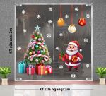 DECAL TRANG TRÍ GIÁNG SINH SET CÂY THÔNG ÔNG GIÀ NOEL VÀ  NHỮNG QUẢ CHÂU