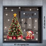 DECAL TRANG TRÍ NOEL CÂY THÔNG ĐẦY QUÀ VÀ BẠN GẤU NHỎ