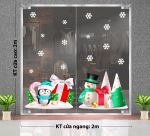 DECAL TRANG TRÍ NOEL NGƯỜI TUYẾT VÀ CHIM CÁNH CỤT CÙNG PHỤ KIỆN