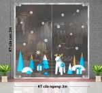DECAL TRANG TRÍ GIÁNG SINH TUẦN LỘC VÀ HÀNG THÔNG XANH PASTEL