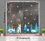 DECAL TRANG TRÍ GIÁNG SINH TUẦN LỘC VÀ HÀNG THÔNG XANH PASTEL 2
