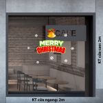 DECAL TRANG TRÍ GIÁNG SINH ĐỔI CHUÔNG VÀNG VÀ BẢNG CHỮ MERRY CHIRSMAST