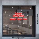 DECAL TRANG TRÍ GIÁNG SINH MERRY CHIRSTMAS HAPPY NEW YEAR ĐỎ
