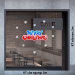 DECAL TRANG TRÍ GIÁNG SINH MERRY CHIRSTMAS XANH ĐỎ VÀ BÔNG TUYẾT