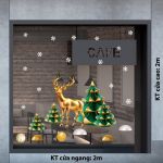 DECAL TRANG TRÍ NOEL TUẦN LỘC VÀNG VÀ NHỮNG CÂY THÔNG
