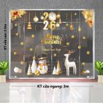 DECAL TRANG TRÍ NOEL CHO THẨM MỸ VIỆN TUẦN LỘC VÀ NGƯỜI TUYẾT TRẮNG DƯỚI DÂY THÔNG VÀ CHUÔNG TREO