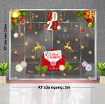 DECAL TRANG TRÍ NOEL CHO NHÀ HÀNG THIỆP GIÁNG SINH ĐỎ