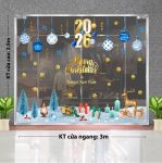 DECAL TRANG TRÍ NOEL CHO THẨM MỸ VIỆN QUẢ CHÂU XANH TRẮNG VÀ NGỌN ĐỒI TUYẾT VÀ NẾN XANH