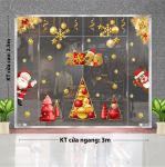 DECAL TRANG TRÍ GIÁNG SINH CHO TIỆM BÁNH NOEL VỚI SẮC VÀNG ĐỎ