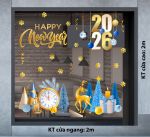 DECAL TRANG TRÍ NOEL CHO CỬA HÀNG THÔNG XANH VÀ DÂY TREO 2026