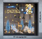 DECAL TRANG TRÍ NOEL CHO TIỆM NAIL GIÁNG SINH XANH 2026