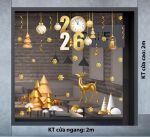 DECAL TRANG TRÍ GIÁNG SINH HƯƠU BÊN THÔNG VÀNG