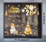 DECAL TRANG TRÍ GIÁNG SINH NGƯỜI TUYẾT VÀ CÂY THÔNG VÀNG