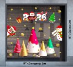 DECAL TRANG TRÍ GIÁNG SINH NHỮNG CÂY THÔNG SẮC MÀU BÊN TUẦN LỘC VÀ NGƯỜI TUYẾT