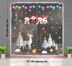 DECAL TRANG TRÍ GIÁNG SINH CHO TIỆM CAFE TUẦN LỘC TRẮNG DƯỚI TRỜI ĐÊM