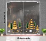 DECAL TRANG TRÍ NOEL NHỮNG CÂY THÔNG XANH VÀNG