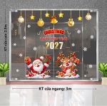 DECAL TRANG TRÍ GIÁNG SINH CHO CỬA HÀNG ÔNG GIÀ NOEL ĐÓN CHÀO