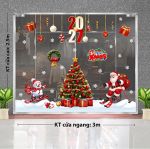 TRANG TRÍ NOEL TRÊN KÍNH CHO CỬA HÀNG THỜI TRANG CÂY THÔNG ĐỎ