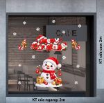DECAL DÁN KÍNH NOEL NGƯỜI TUYẾT ĐỎ VÀ CHỮ MERRY CHRISTMAS