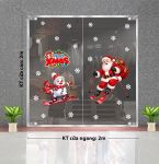 DECAL TRANG TRÍ GIÁNG SINH NGƯỜI TUYẾT VÀ ÔNG GIÀ NOEL TRƯỢT TUYẾT