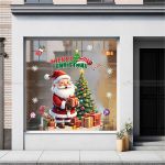 DECAL TRANG TRÍ GIÁNG SINH ÔNG GIÀ NOEL VÀ CÂY THÔNG XANH