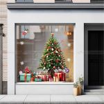 DECAL TRANG TRÍ NOEL CÂY THÔNG XANH VÀ NHỮNG HỘP QUÀ