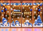 TRANG TRÍ NOEL TRÊN KÍNH CHO NGÂN HÀNG TÔNG XANH DƯƠNG ĐẬM