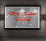 DECAL TRANG TRÍ NOEL MERRY CHRISMAST HAPPY NEW YEAR SẮC ĐỎ