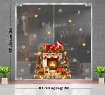 DECAL TRANG TRÍ GIÁNG SINH NHỮNG HỘP QUÀ VÀ CÂY THÔNG BÊN LÒ SƯỞI