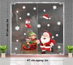DECAL TRANG TRÍ GIÁNG SINH ÔNG GIÀ NOEL ĐẨY XE KÉO