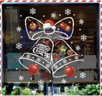 DECAL TRANG TRÍ NOEL 2 MẶT ĐÔI CHUÔNG TREO