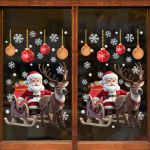 DECAL TRANG TRÍ GIÁNG SINH ÔNG GIÀ NOEL TRÊN XE TUẦN LỘC VÀ QUẢ CHÂU TREO