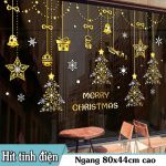 DECAL TĨNH ĐIỆN TRANG TRÍ NOEL DÂY TREO CÂY THÔNG NHŨ VÀNG