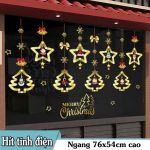 DECAL TĨNH ĐIỆN TRANG TRÍ GIÁNG SINH DÂY TREO NGÔI SAO VÀ CÂY THÔNG VÀNG