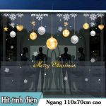 DECAL TĨNH ĐIỆN TRANG TRÍ NOEL DÂY CHÂU TRẮNG VÀNG