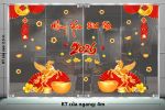 TRANG TRÍ TẾT CHO CỬA KÍNH CÁNH QUẠT ĐỎ MỪNG XUÂN BÍNH NGỌ 2026